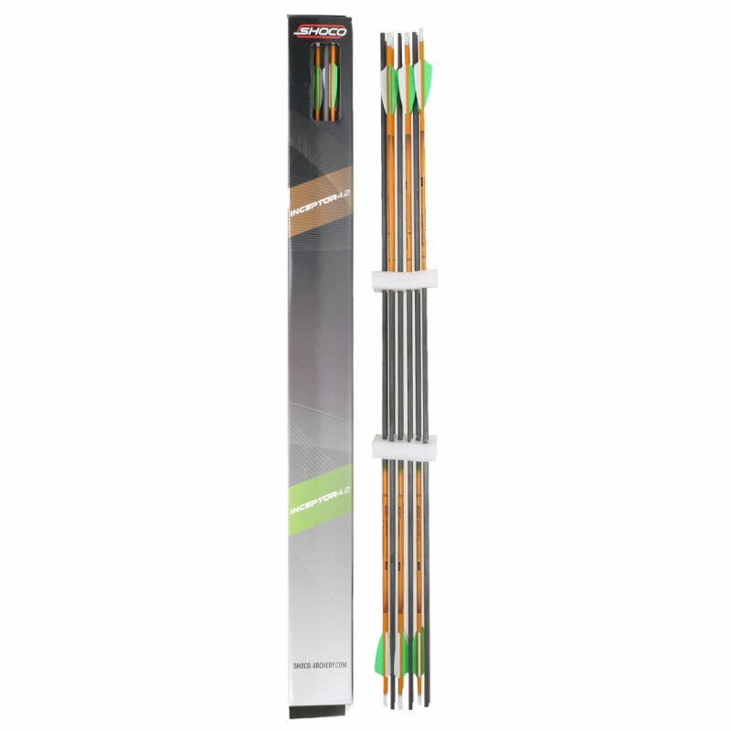 Shocq Inceptor 4.2 Arrow pre-fletched with Vanes & Points (Set of 12)